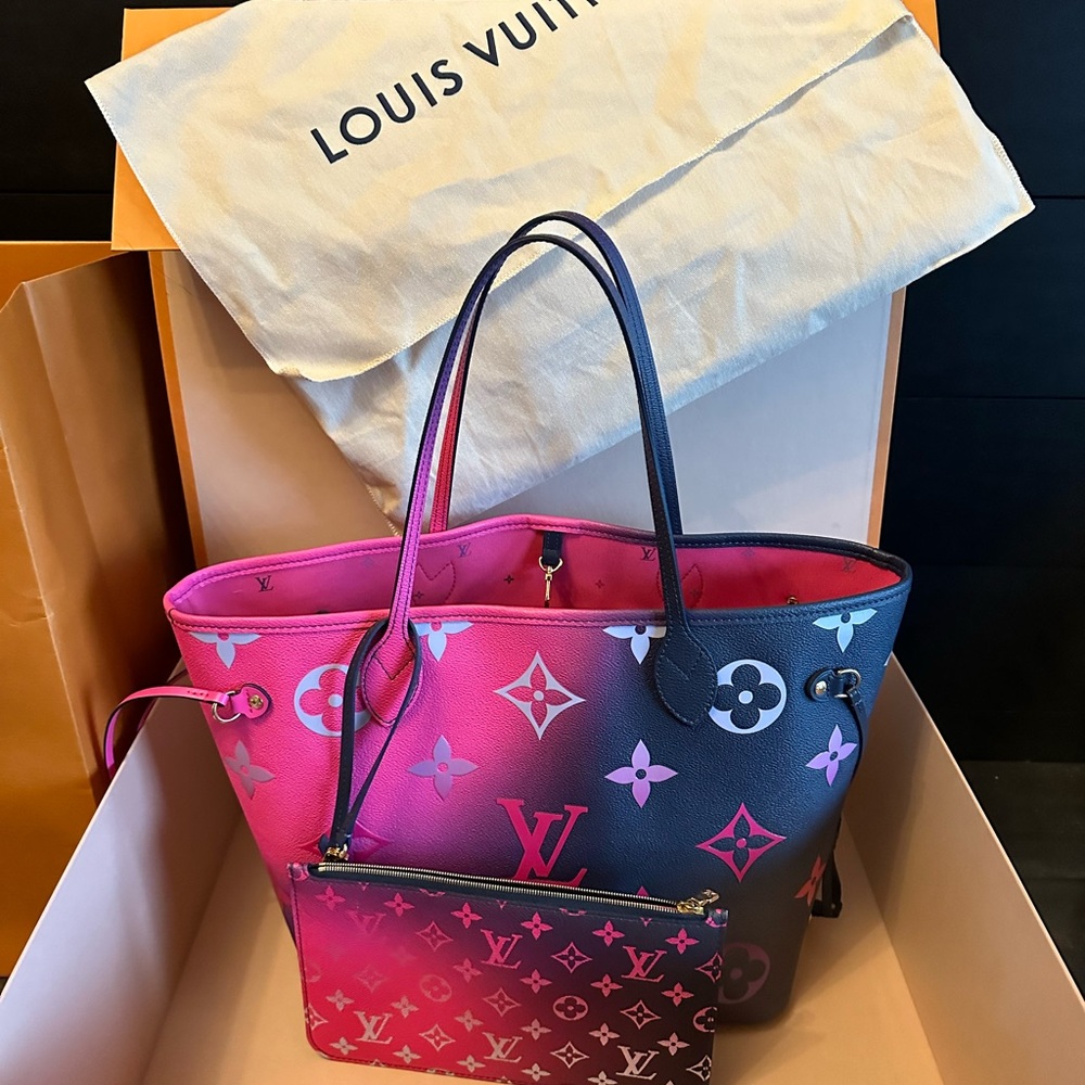 Louis Vuitton Neverfull Mm Midnight Fuschia- Spring In The City Collection